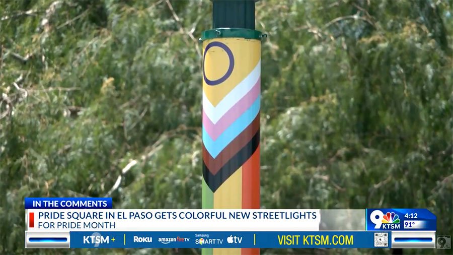 The city of El Paso has installed rainbow decorations to streetlights for Pride Month