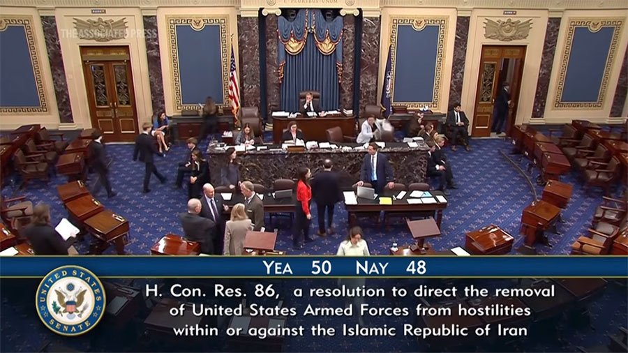 The U.S. Senate has approved a resolution checking President Trump's war powers