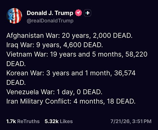 18 U.S. service members dead due to Iran war