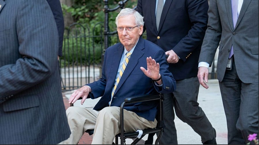 Sen. Mitch McConnell (R-KY) returns to Capitol Hill after 3-month absence (screen capture)
