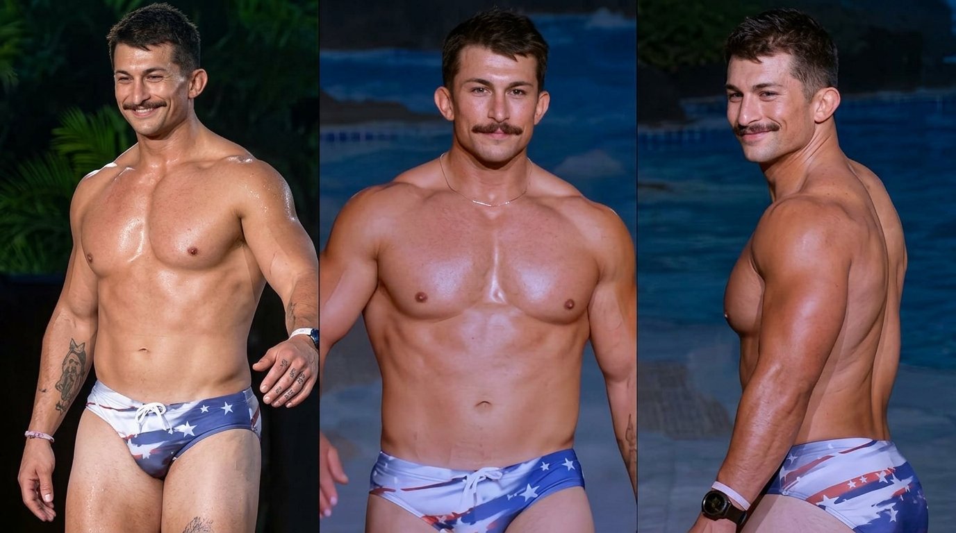 John Ahlstedt representing Kansas at this year's Mister USA pageant (screen captures)